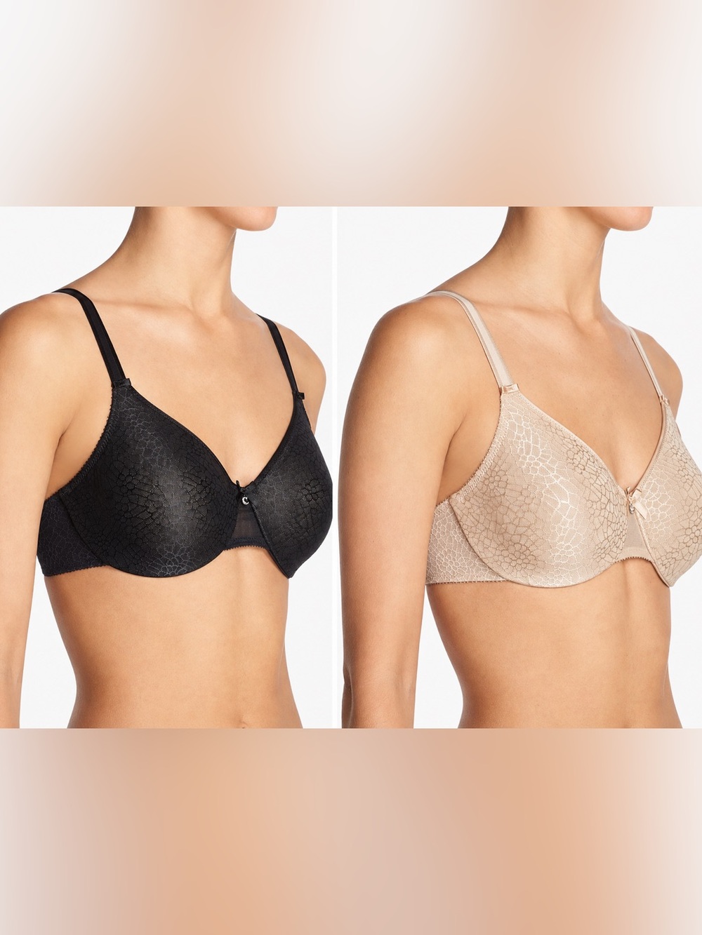 NWT Bundle Chantelle C Magnifique Underwire Minimizer Bras Black and Nude 32G